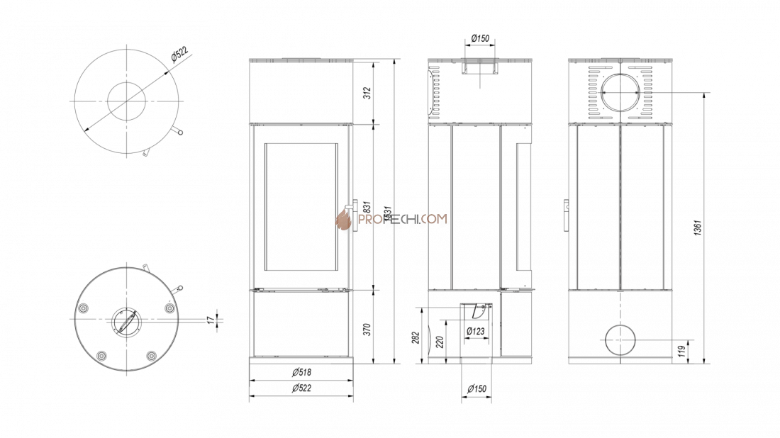 Печь-камин Kratki Antares 10