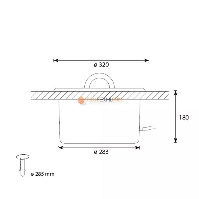 Шайка Cariitti IB320 с внешней подсветкой и клапаном