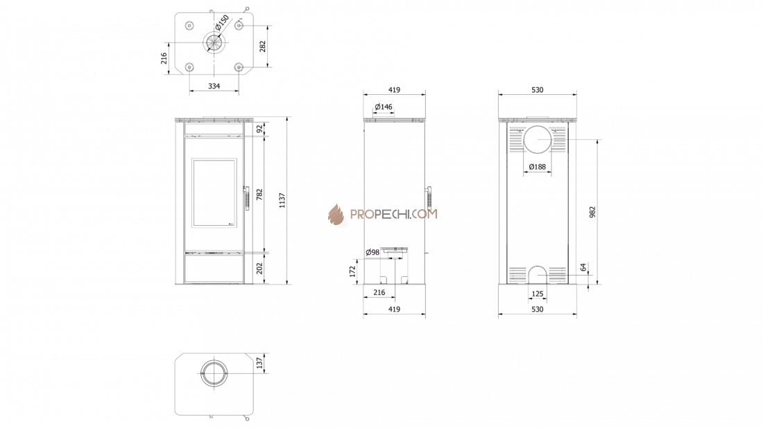 Печь-камин Kratki Titan Glass