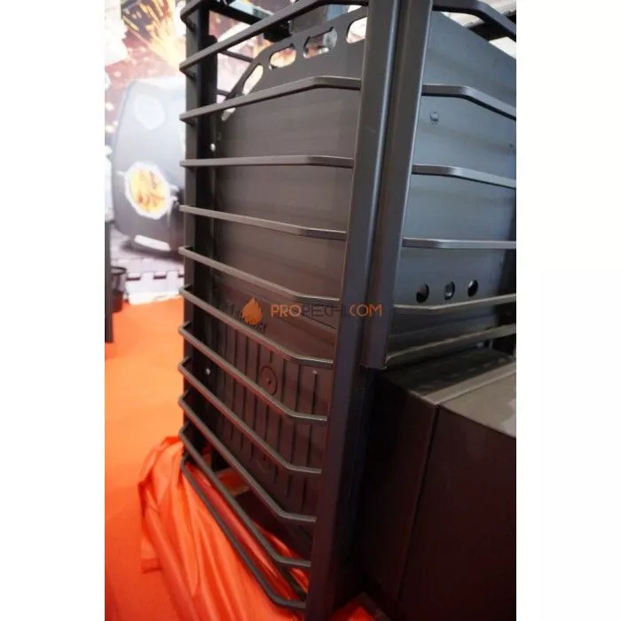 Дровяная печь для бани Ермак 30 Сетка-Люкс BLACK (с чугунной топкой)