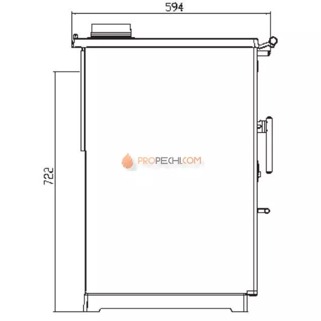 Плита Plamen 850 Glas кремовая, труба справа