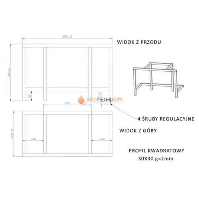 Подставка под каминные топки KAWMET W16-W17