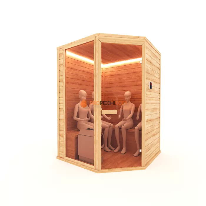 Финская сауна НКЗ 4-местная угловая 200x125x200 см