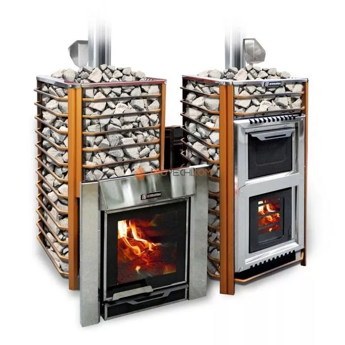 Дровяная печь для бани Ермак 36 Сетка-Люкс (нержавейка)