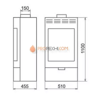 Печь-камин Thorma Andorra, серая