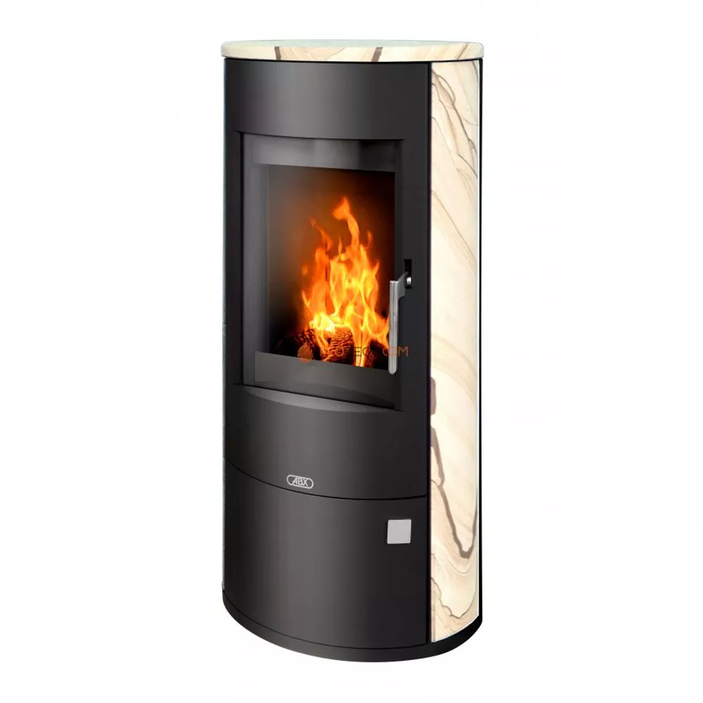 Печь-камин ABX Aspen 7 черная сталь песчаник