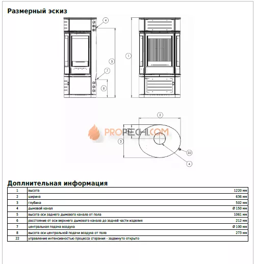 Печь-камин ABX Atrium 7 серая стекло