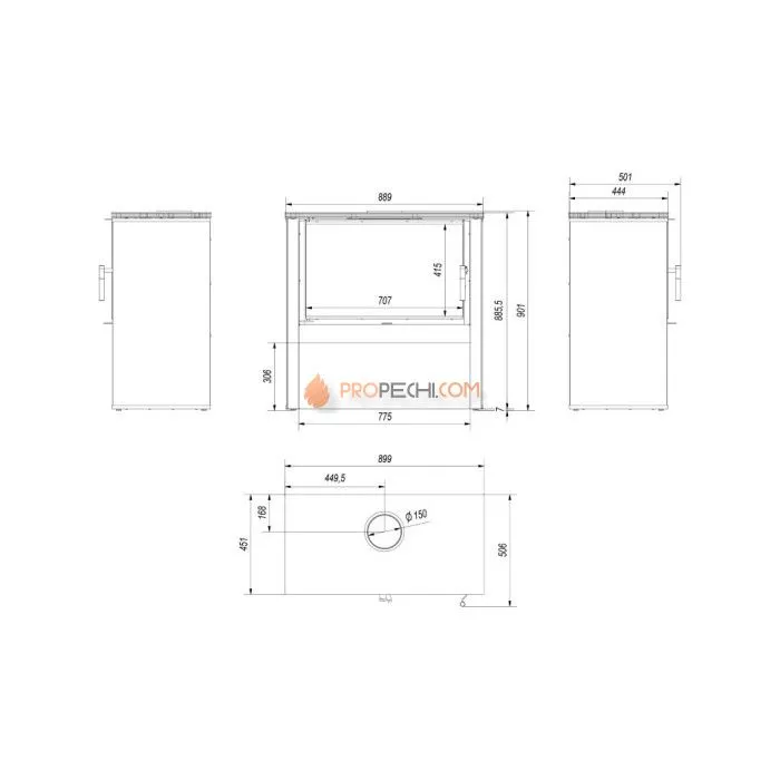 Печь-камин Kratki JUNO/12/B