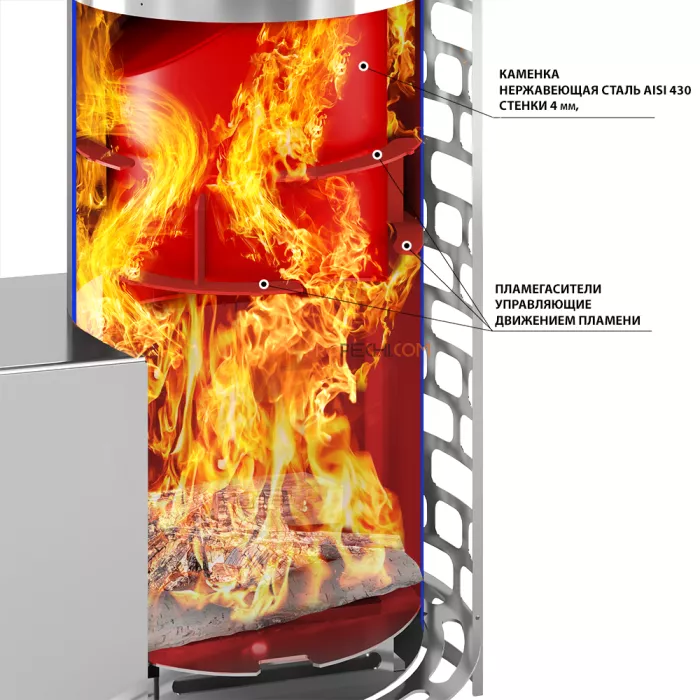 Стальная печь для бани Эверест Steam Master 18 (210М) б/в