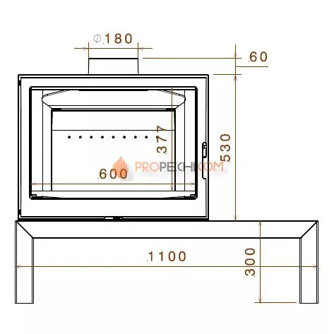 Печь-камин Liseo Castiron LCI 7 GF Table