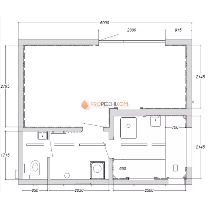Каркасная двухмодульная баня Woodson Free 6х5 (утепление 100)