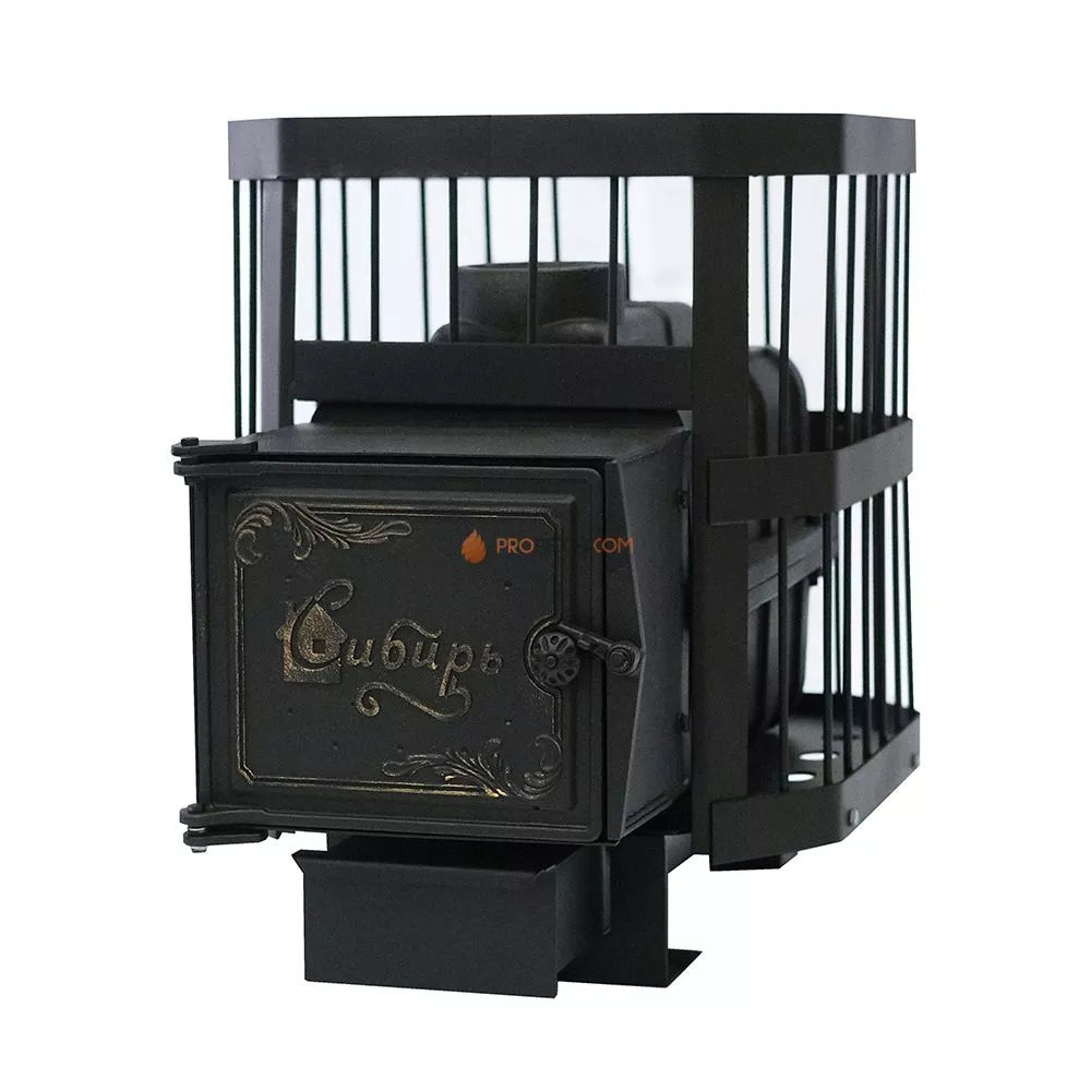 Чугунная банная печь "Сибирь-15" с выносным топочным каналом