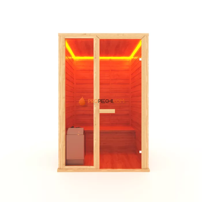Финская сауна НКЗ 2-местная прямая 110x135x200 см, вход со стороны 135 см