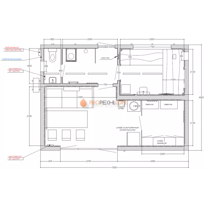 Коммерческая каркасная баня Woodson 7х5 (утепление 100)