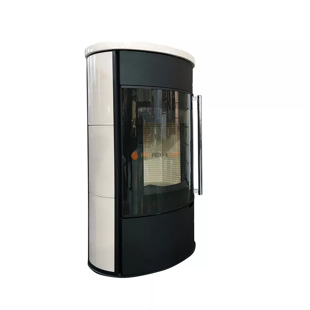 Печь-камин ЭкоКамин Торонто майолика кремовая