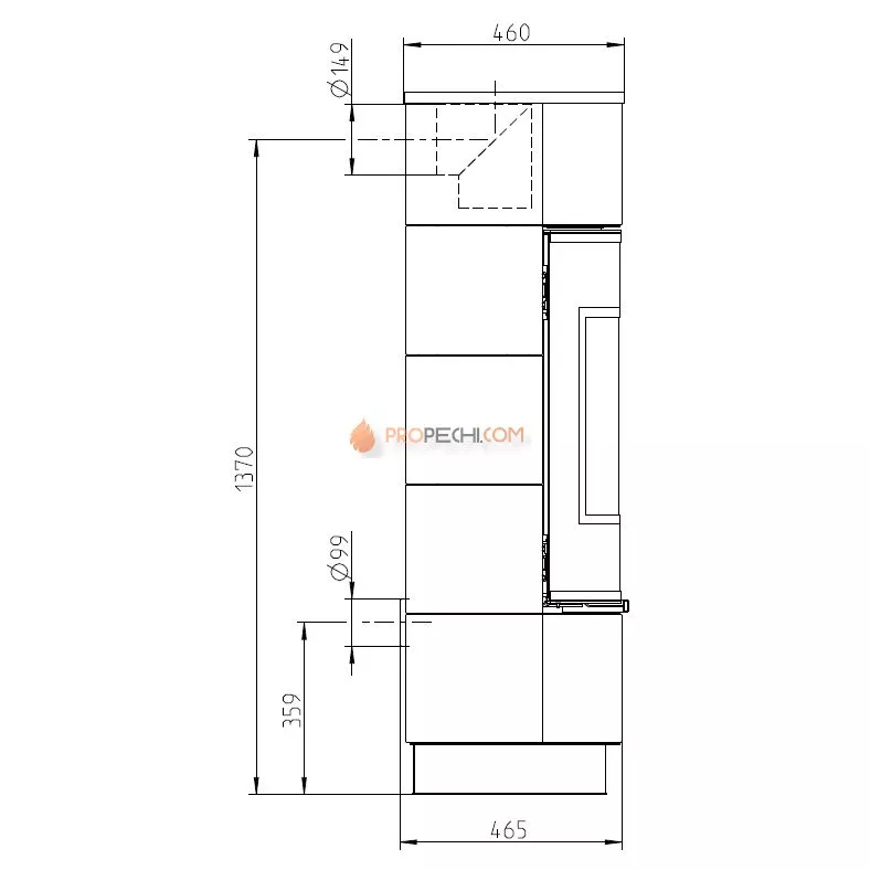 Печь-камин Thorma ATIKA Plus Ceramic, черная