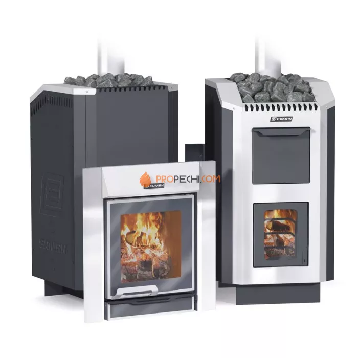 Дровяная печь для бани Ермак 30 Люкс (сталь)