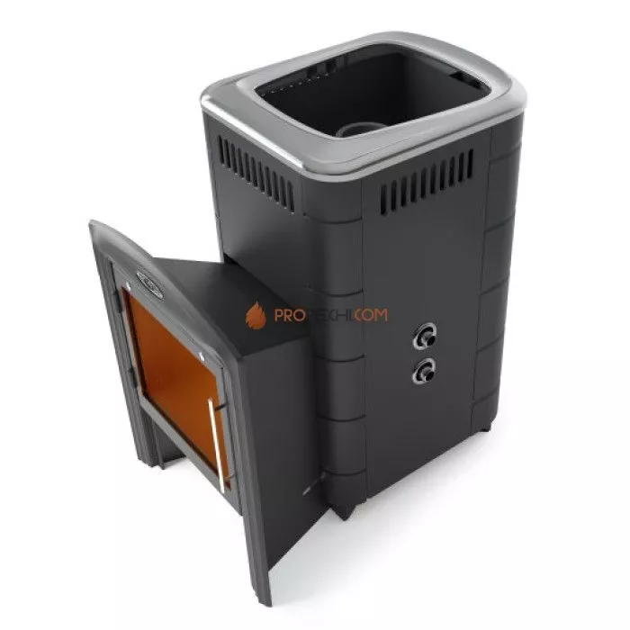 Печь для бани Термофор Тунгуска Cast Витра ТО антрацит