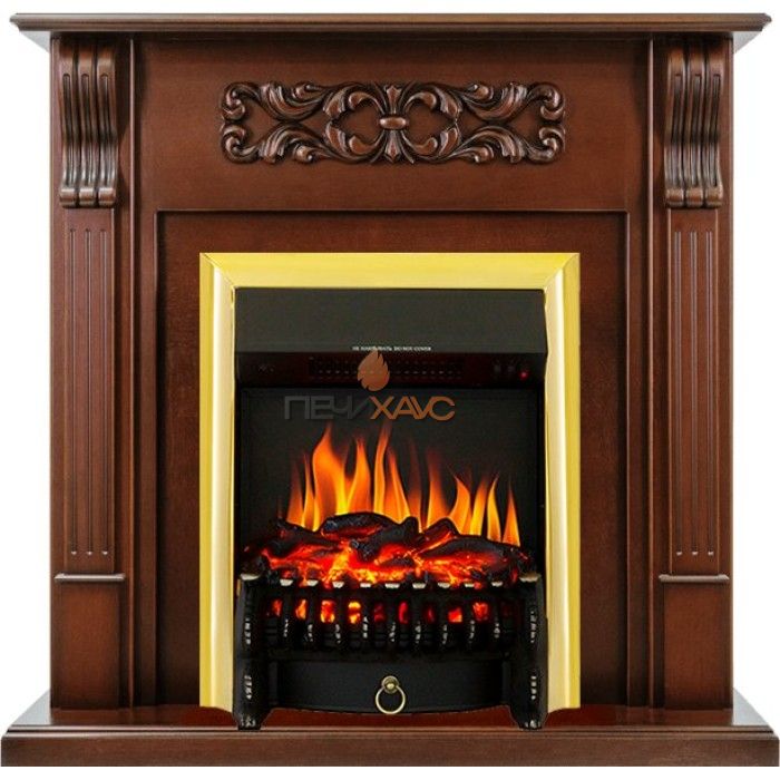 Каминокомплект Royal Flame Venice - Махагон коричневый антик с очагом Fobos FX Brass