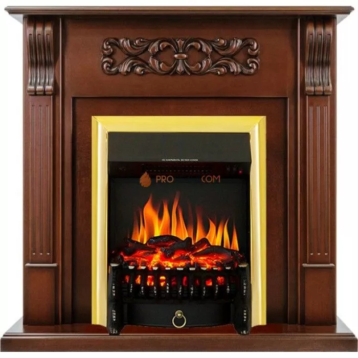 Каминокомплект Royal Flame Venice - Махагон коричневый антик с очагом Fobos FX Brass