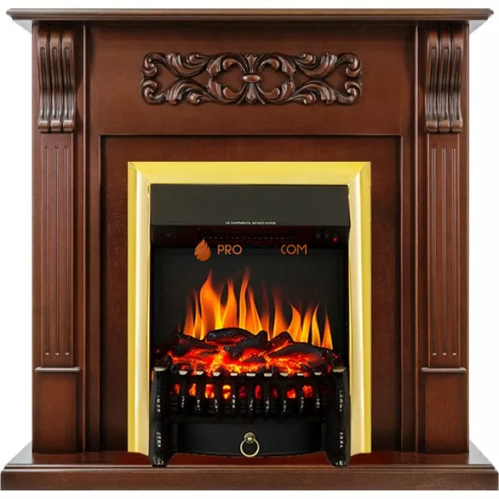 Каминокомплект Royal Flame Venice - Махагон коричневый антик с очагом Fobos FX Brass