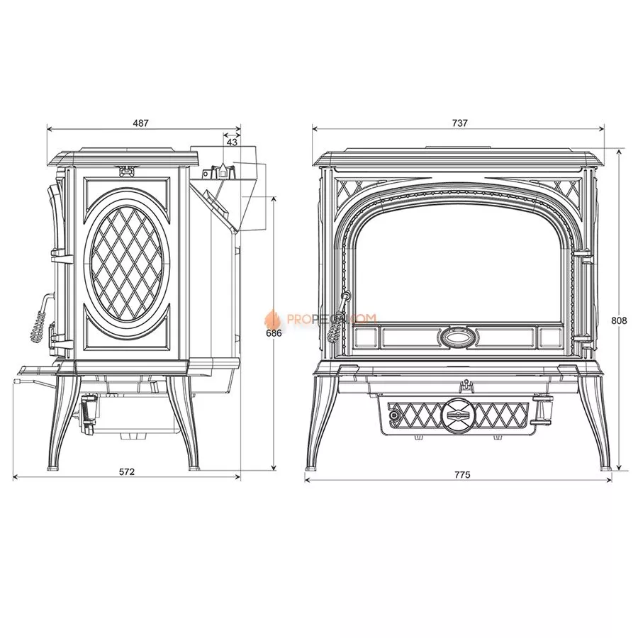 Печь-камин Eurokom Lion 780