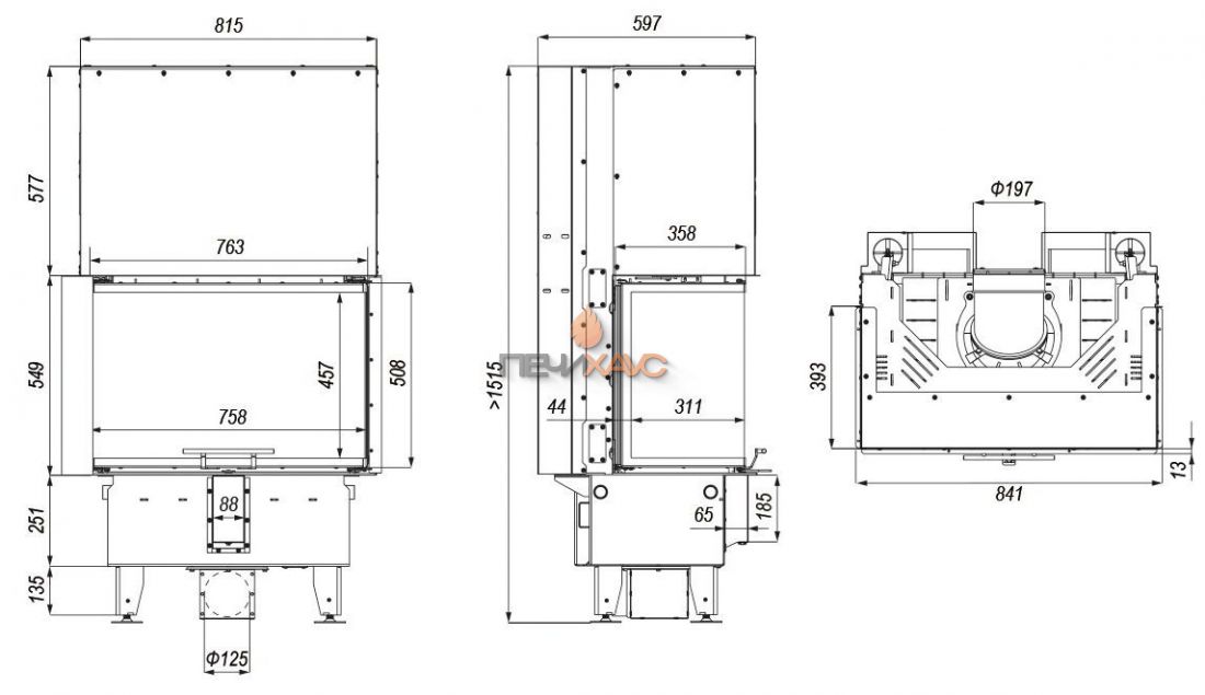 Каминная топка Defro Home Intra SM C G