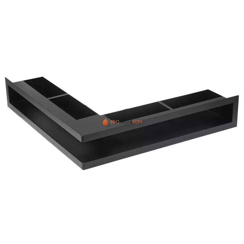 Щелевая решетка угловая 90х400х800 левая черная