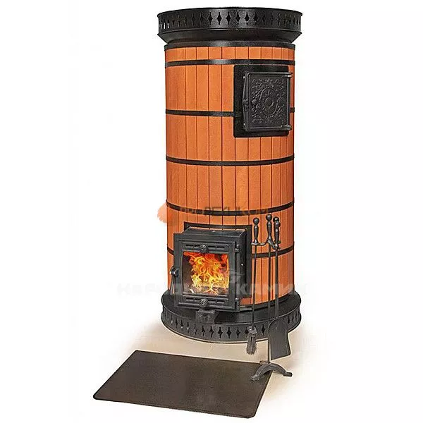 Русская баня с закрытой каменкой в кирпичной облицовке