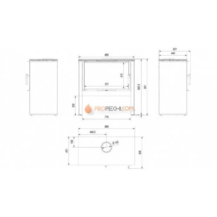 Печь-камин Kratki ARKE/N/C