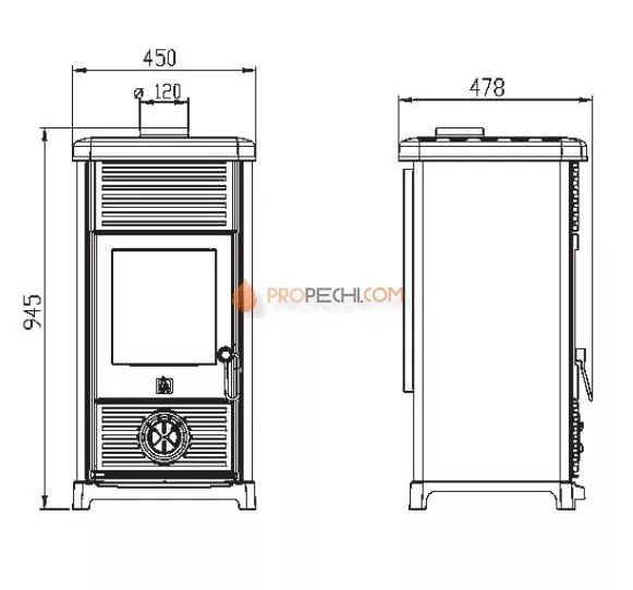 Печь-камин Plamen Maestral N красная
