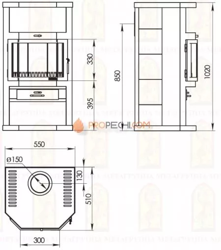 Печь-камин Мета-Бел Ангара