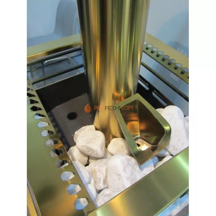 Дровяная печь для бани Ермак 30 Сетка-Люкс GOLD (нержавейка)