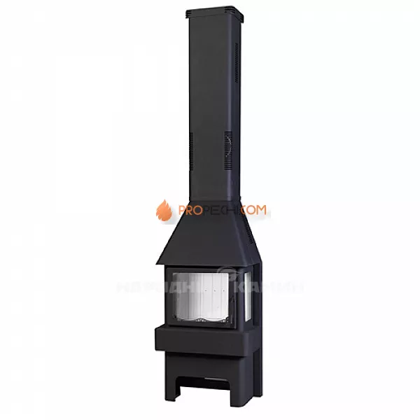 Печь-камин Бавария 3 стекла чёрная