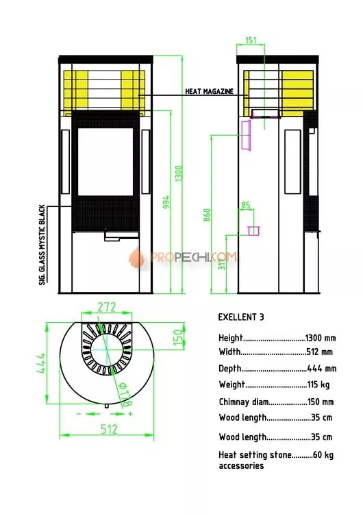 Печь-камин Sveaflame Excellent 3B