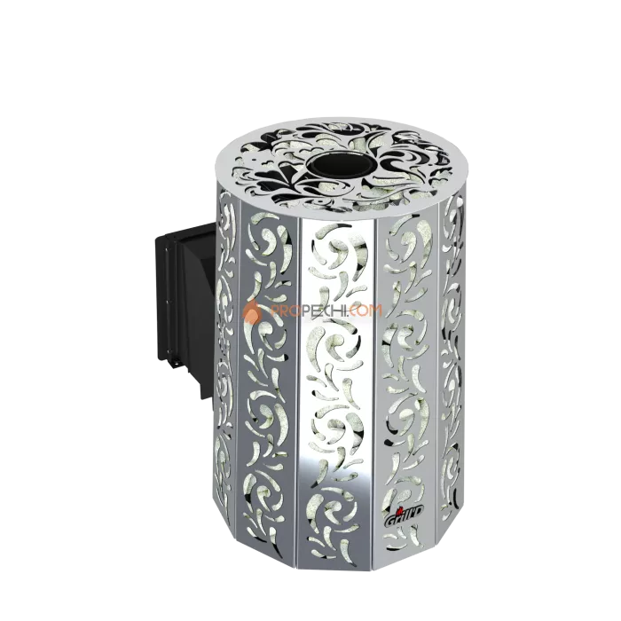 Дровяная банная печь Grill’D Violet Steel Long Window Max Pro (Камень колотый, 100 кг)