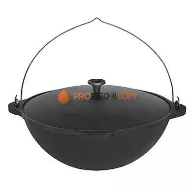 Везувий Казан чугунный 12 л. с ручкой и крышкой