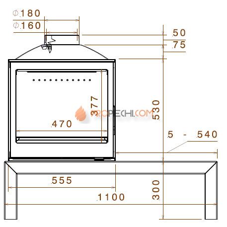 Печь-камин Liseo Castiron LCI 5 GF Table