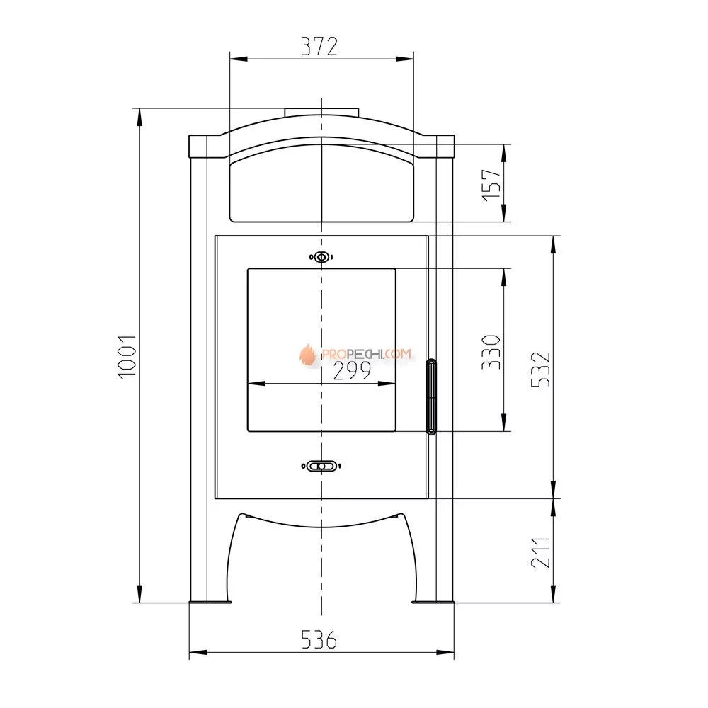 Печь-камин Thorma TORINO, серая с орнаментом