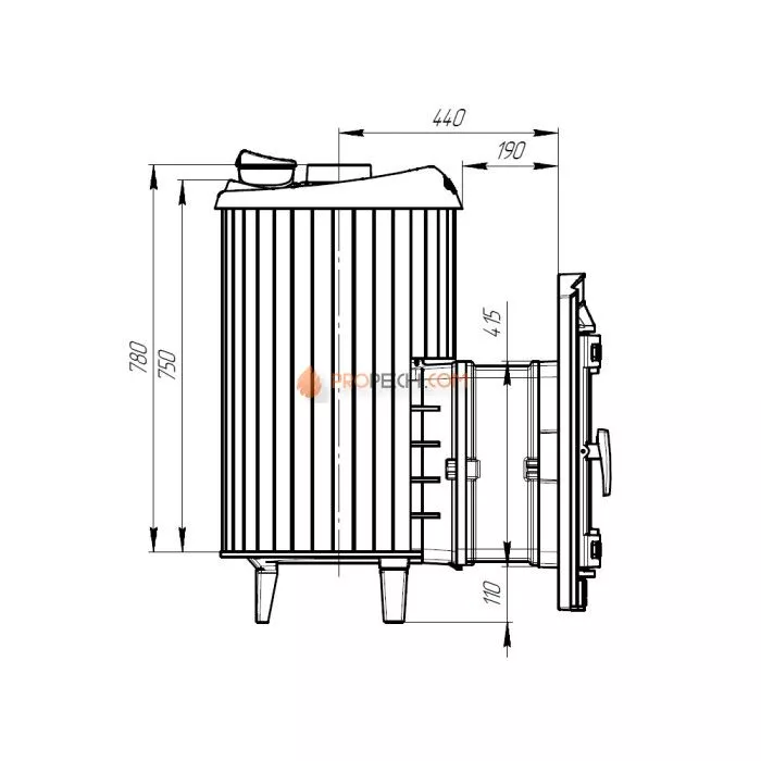 Печь банная «Атмосфера L» в ламелях «Россо Леванто»