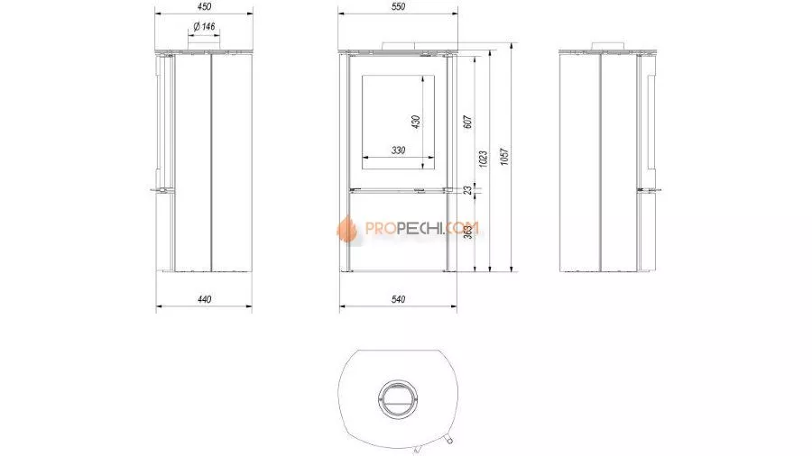 Печь-камин Kratki Falkon