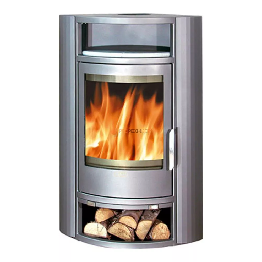 Печь-камин ABX Polar 6 угловой серая сталь