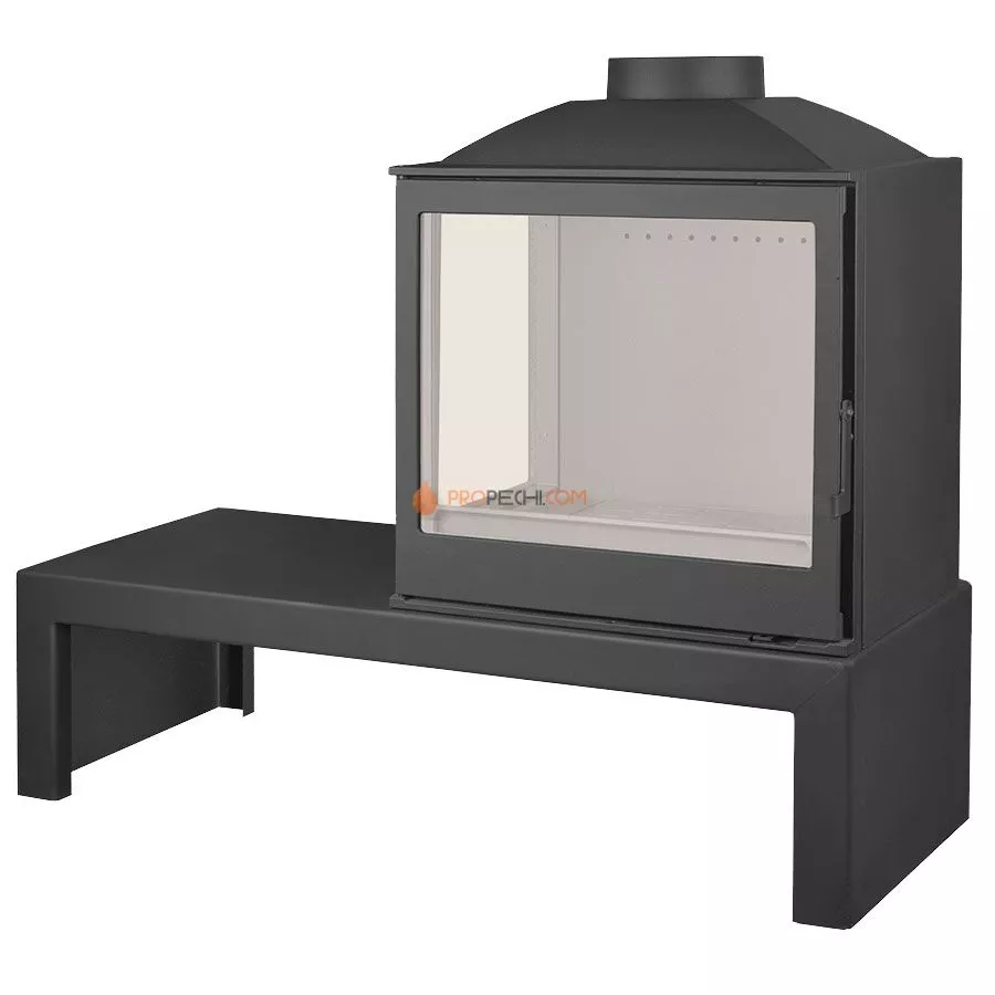 Печь-камин Liseo Castiron LCI 5 GFL Table, стекло слева