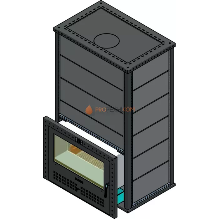 Газовая печь для бани Klover RT 100-RV 310S ( Талькомагнезит Скала, прямые углы )