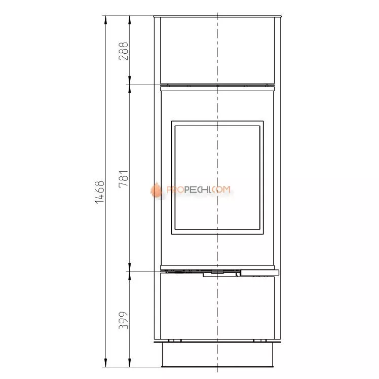 Печь-камин Thorma ATIKA STEEL, черная