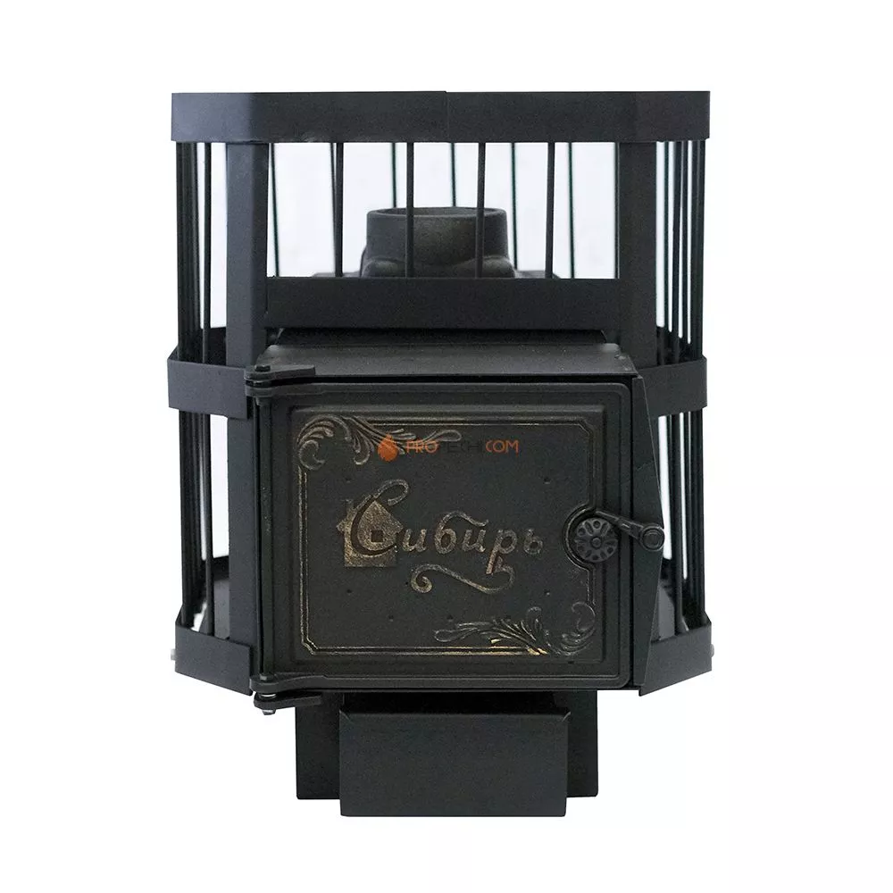 Чугунная банная печь "Сибирь-15" с выносным топочным каналом