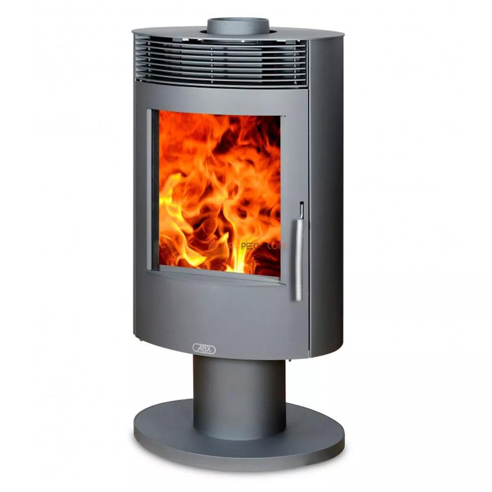 Печь-камин ABX Tartu 5 поворотный серая сталь