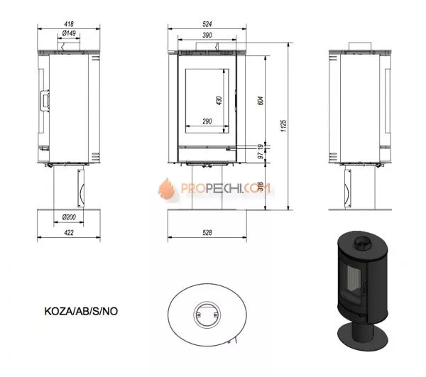Koza/AB/S/N/O/DR (сталь, поворотная)