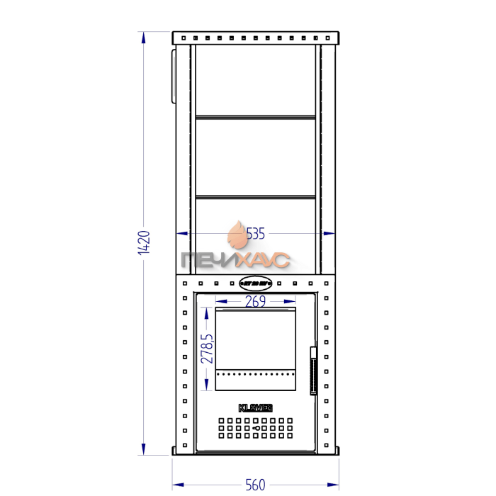 Газовая печь для бани Klover 20-RV 310S ( Талькомагнезит )