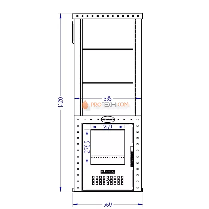 Газовая печь для бани Klover RT 20-RV 310S ( Талькомагнезит Радиатор )